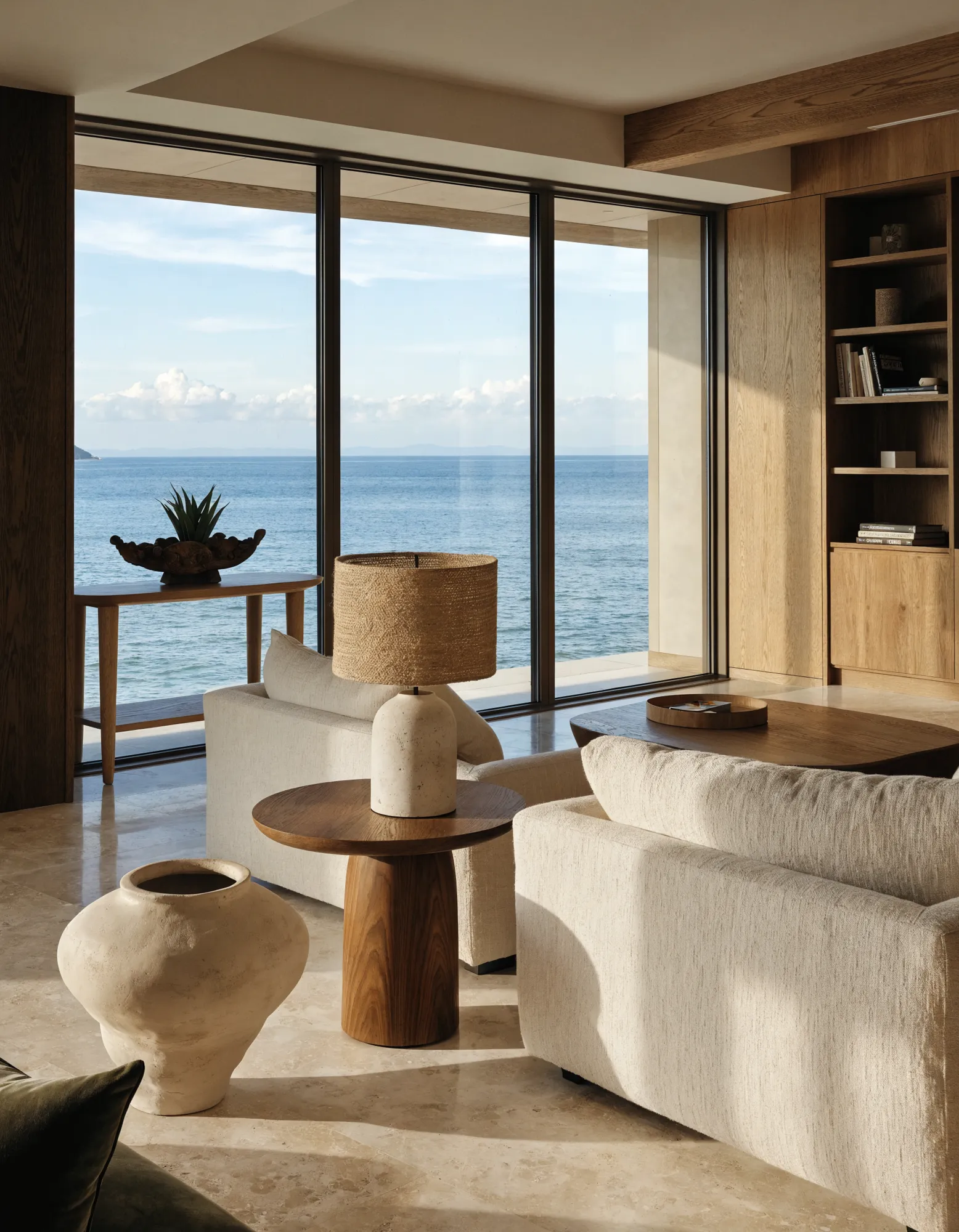 Sala con vista al mar